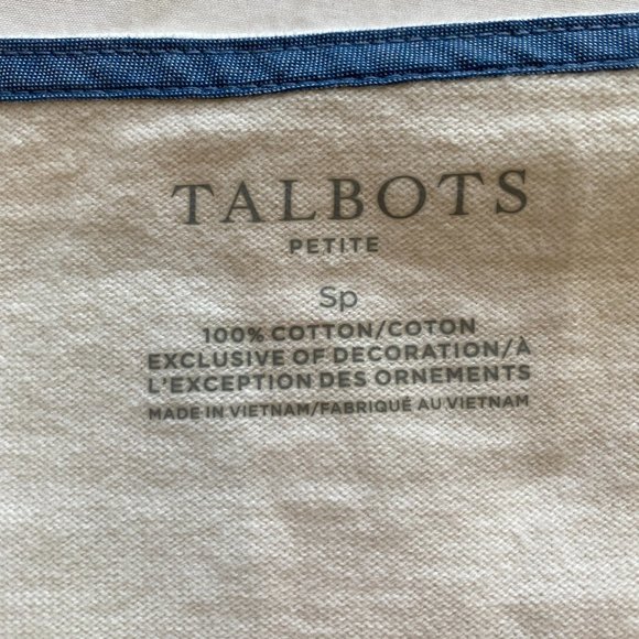 Woman's Talbots Authentic Ivory Perry Rainbow Stripe Long Sleeve Top Size PS - Picture 5 of 5